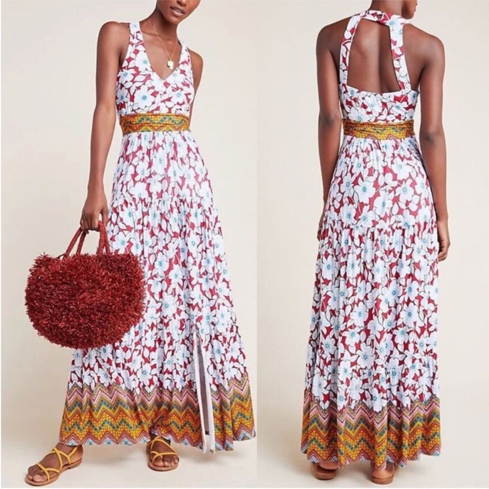 Anthropologie Maeve Petite Auden Floral Maxi Dress, Size XS Petite